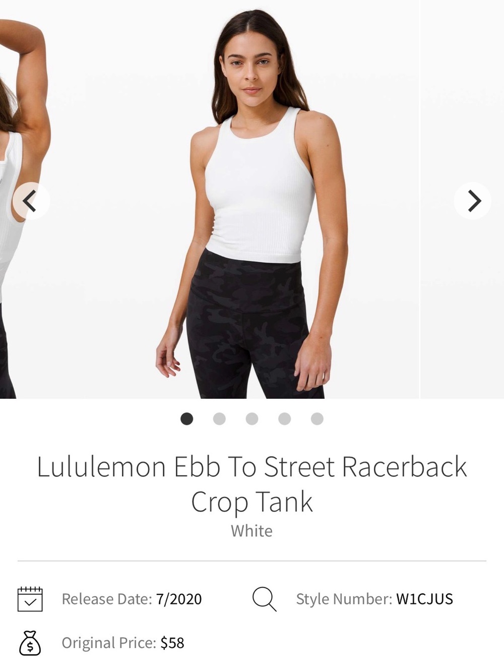 Lululemon Ebb To Street Racerback Tank